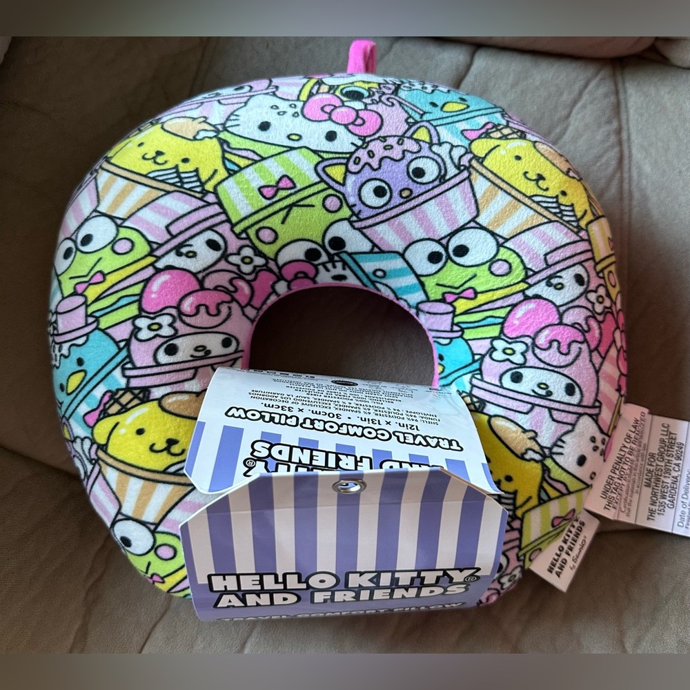 New Sanrio Hello Kitty and Friends Travel Comfort Pillow, with clipping